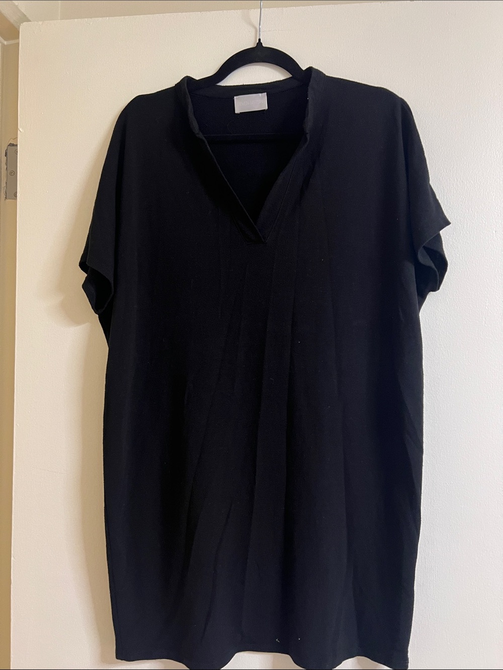 Black V-Neck cotton dress
